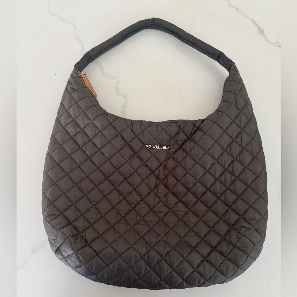 Mz Wallace Large Metro Shoulder Bag Magnet Gray
